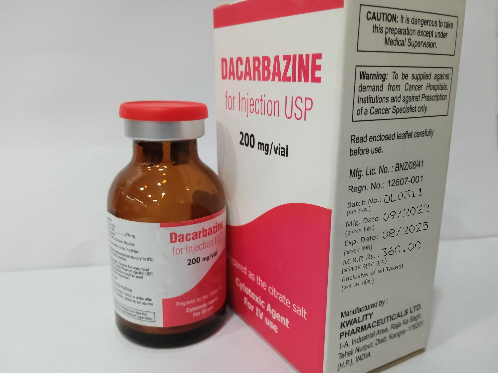 Dacarbazine For Injection 200mg (Lyophilized)