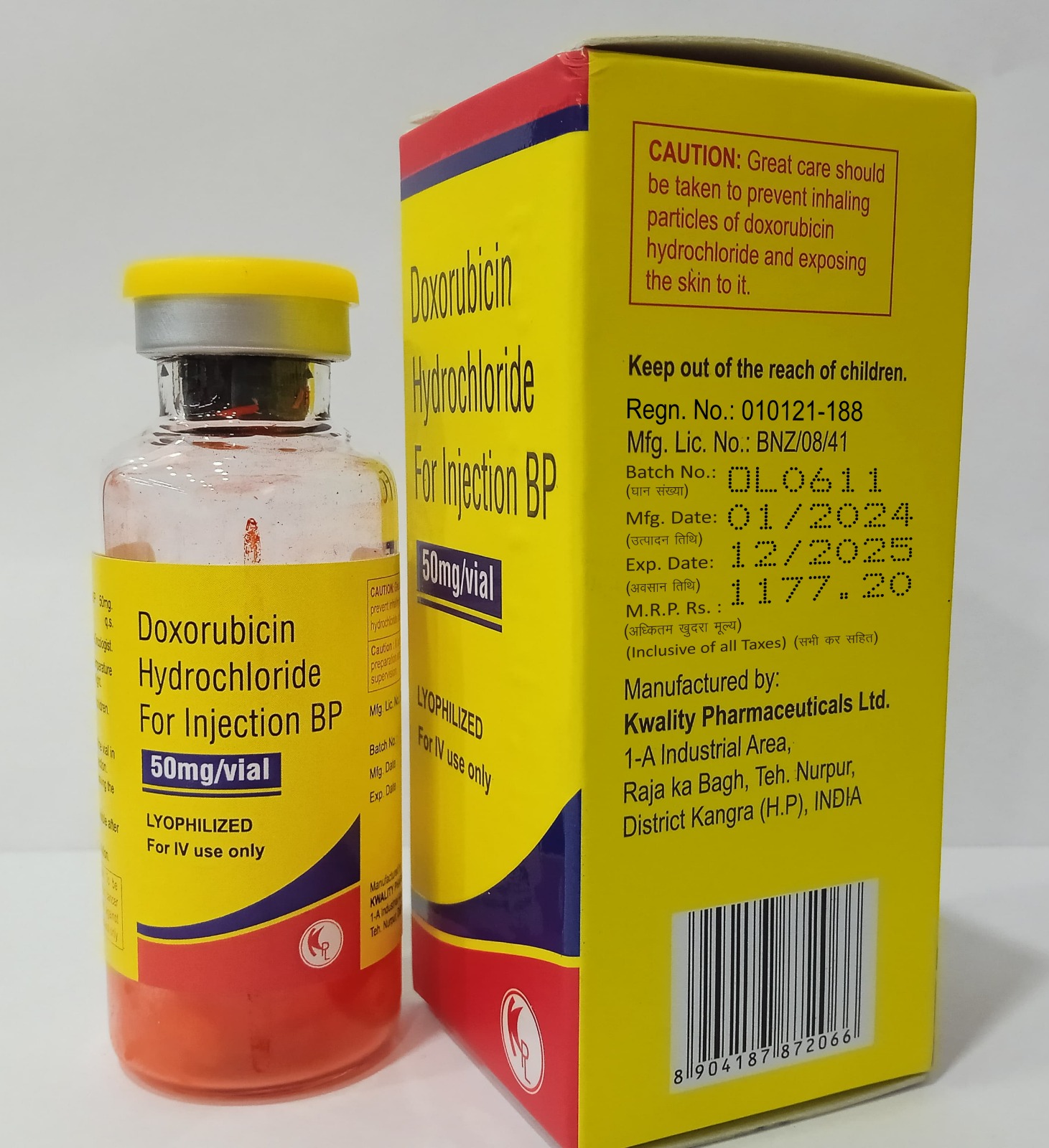 Doxorubicin Hydrochloride for Injection 50mg (Lyophilized)