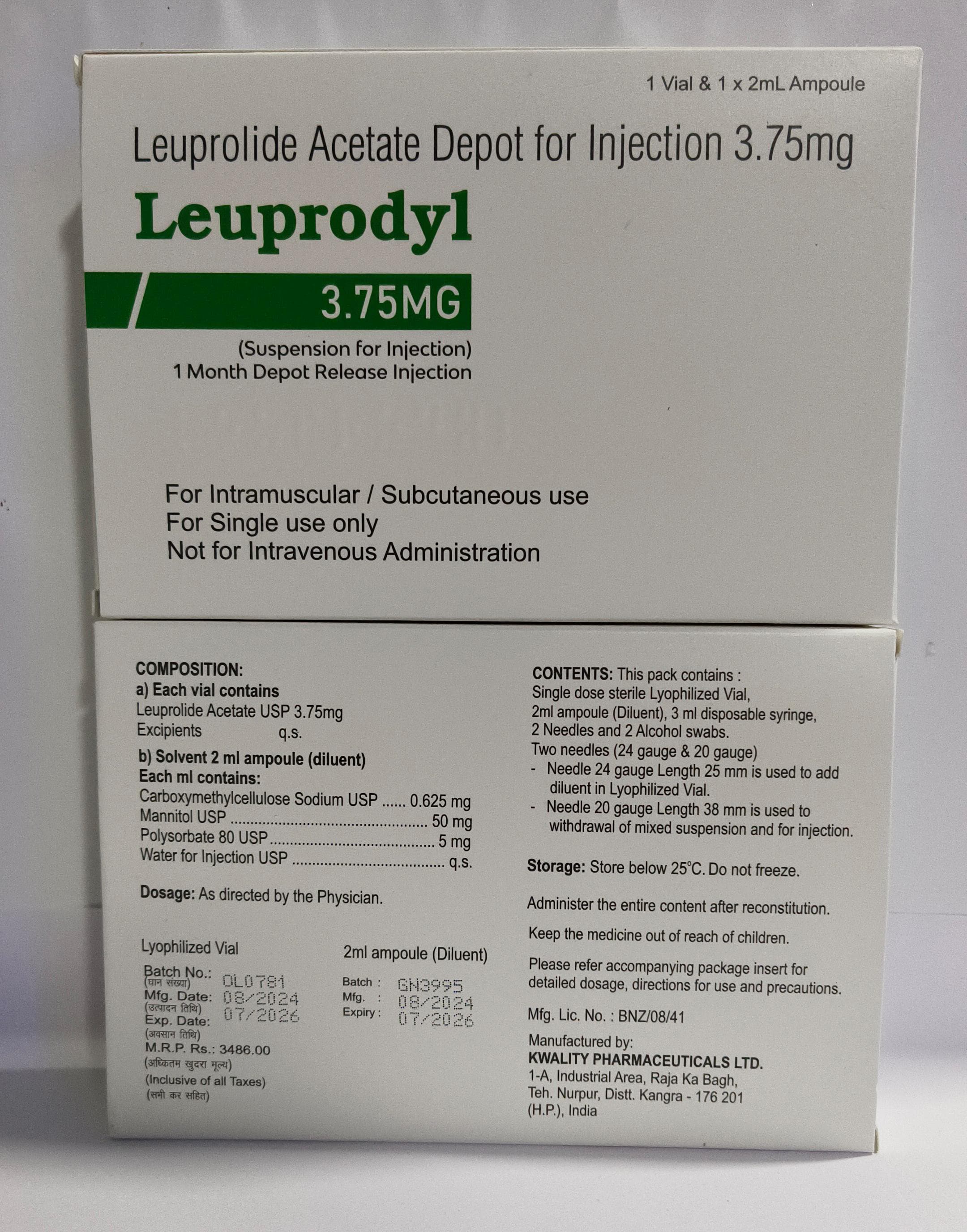 Leuprolide Acetate Depot for Injection 3.75mg