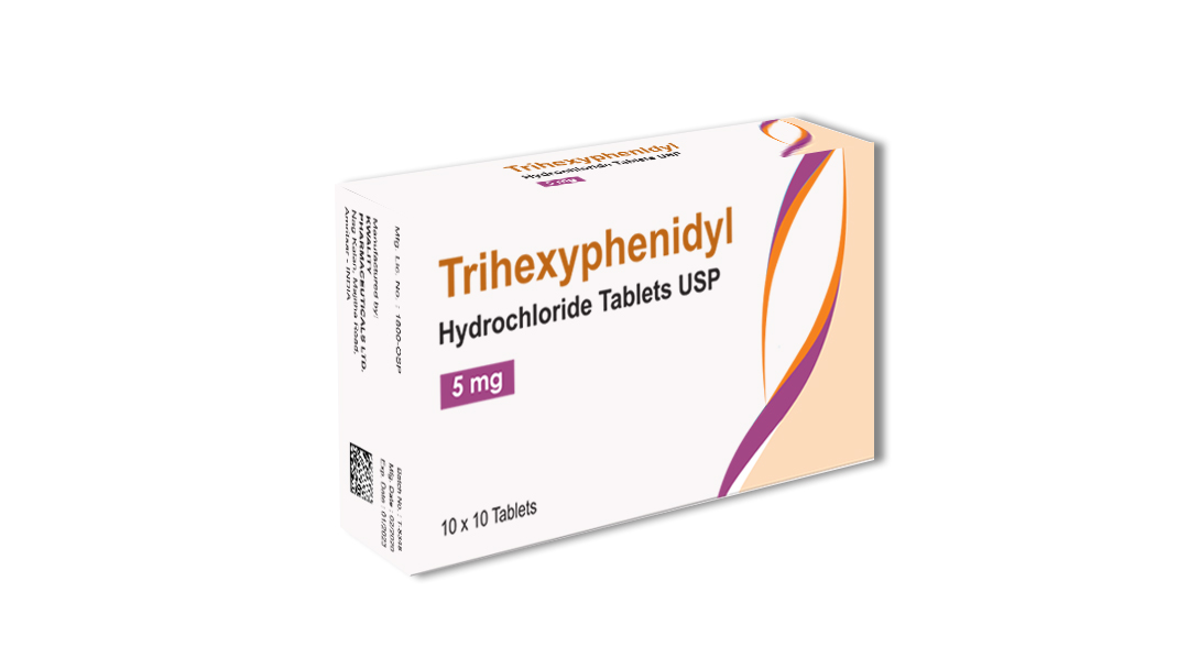 Trihexyphenidyl Hydrochloride Tablets 5 mg.