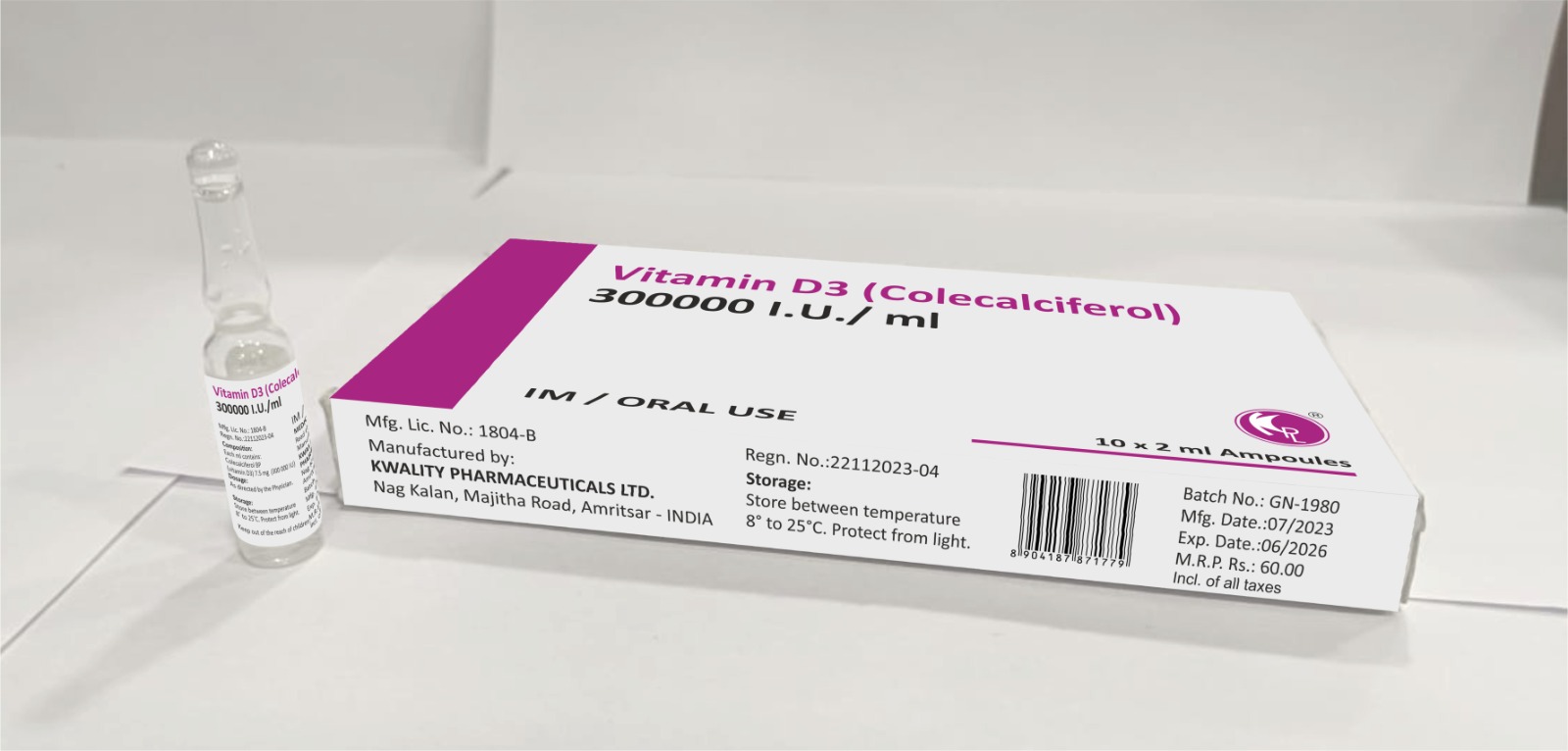 Vitamin D3 (Colecalciferol) 300000 I.U. /ml