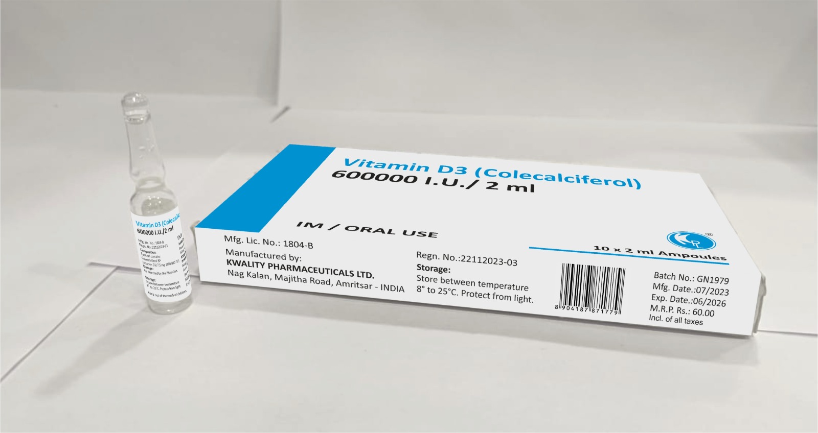 Vitamin D3 (Colecalciferol) 600000 I.U./2 ml